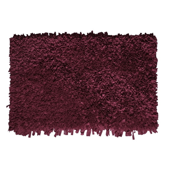 Home Weavers Bella Premium Jersey Shaggy Living Room Rug, Machine Washable Area Rugs, Rug For Living Room, Non Slip Accent Rugs, Soft Foldable Indoor Floor Rug, Easy To Clean, 3'5" x 5'5", Burgundy
