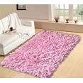 thumbnail image 1 of Home Weavers Bella Premium Jersey Shaggy Living Room Rug, Machine Washable Area Rugs, Rug For Living Room, Non Slip Accent Rugs, Soft Foldable Indoor Floor Rug, Easy To Clean, 2' x 3', Baby Pink, 1 of 3