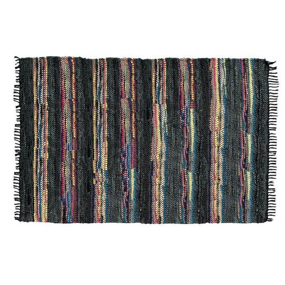Home Weavers Broadway Collection Living Room Rug, Machine Washable Area Rugs, Rug For Living Room, Reversible Area Rugs, Kitchen Runner, Indoor Floor Carpet, Easy To Clean, 5' x 8', Black