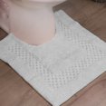 thumbnail image 1 of Home Weavers 100% Cotton Contour Rug Toilet Mat, Soft & Absorbent Bathroom Contour Mat, Washable Bath Contour Rug, 20"x20", White, 1 of 9