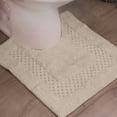 thumbnail image 1 of Home Weavers 100% Cotton Contour Rug Non-Slip Toilet Mat, Soft & Absorbent Bathroom Contour Mat, Washable Bath Contour Rug, 20"x20", Ivory, 1 of 9