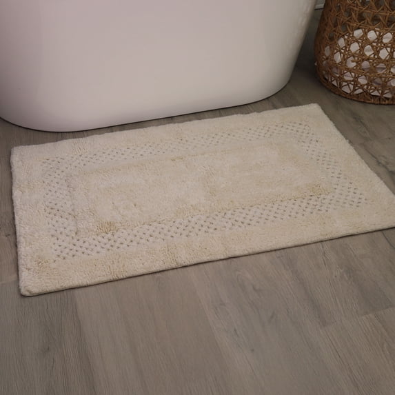 Home Weavers Classy Bathmat 100% Cotton Tufted Bath Rug, Extra Soft and Absorbent Bath Rugs, Non-Slip Bath Mats, Machine Washable bath rugs for Bathroom, 24"x40" Rectangle, Ivory