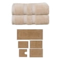 thumbnail image 1 of Home Weavers Classy Bath Mat 100% Soft Cotton Super Absorbent 2 Pcs Bath Towel Set & 5 Pc Bath Rug Combo, Machine Washable & Non Slip (Set of 7), Linen, 1 of 4