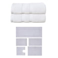 thumbnail image 1 of Home Weavers Classy Bath Mat 100% Soft Cotton Super Absorbent 2 Pcs Bath Towel Set & 5 Pc Bath Rug Combo, Machine Washable & Non Slip (Set of 7), White, 1 of 4