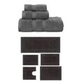 thumbnail image 1 of Home Weavers Classy Bath Mat 100% Soft Cotton Super Absorbent 3 Pcs Towel Set & 5 Pc Bath Rug Combo, Machine Washable & Non Slip (Set of 8), Dark Gray, 1 of 4