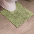 thumbnail image 1 of Home Weavers 100% Cotton Contour Rug Toilet Mat, Soft & Absorbent Bathroom Contour Mat, Washable Bath Contour Rug, 20"x20", Green, 1 of 10