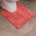 thumbnail image 1 of Home Weavers 100% Cotton Contour Rug Toilet Mat, Soft & Absorbent Bathroom Contour Mat, Washable Bath Contour Rug, 20"x20", Coral, 1 of 10
