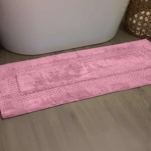 Home Weavers Classy Bathmat 100% Cotton Tufted Bath Rug, Extra Soft and Absorbent Bath Rugs, Machine Washable bath rugs for Bathroom, 21"x54" Runner, Pink