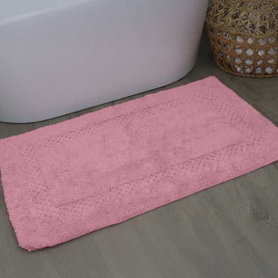 Home Weavers Classy Bathmat 100% Cotton Tufted Bath Rug, Extra Soft and Absorbent Bath Rugs, Machine Washable bath rugs for Bathroom, 24"x40" Rectangle, Pink