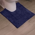 thumbnail image 1 of Home Weavers 100% Cotton Contour Rug Toilet Mat, Soft & Absorbent Bathroom Contour Mat, Washable Bath Contour Rug, 20"x20", Navy, 1 of 10