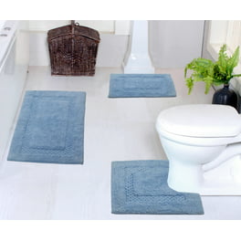 Navegando Bath Mat Rug 3 Piece Set, Large, Small and Contour Bathroom Rug  Set, Ultra Soft Non-Slip Memory Foam Bathroom Bath Rugs, Grey