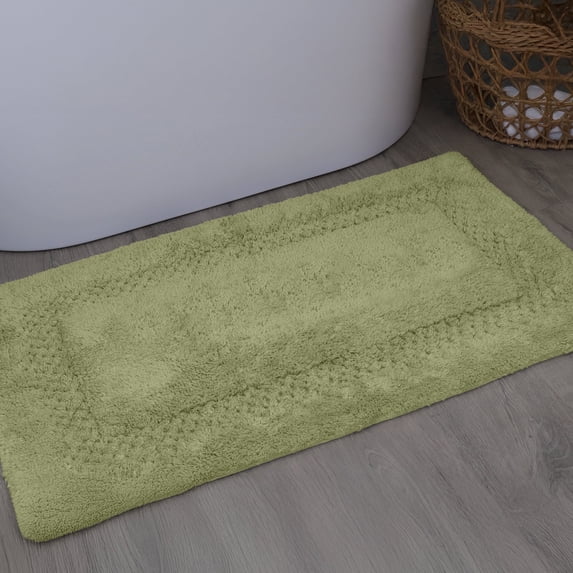 Home Weavers Classy Bathmat 100% Cotton Tufted Bath Rug, Extra Soft and Absorbent Bath Rugs, Machine Washable bath rugs for Bathroom, 21"x34" Rectangle, Green