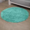 thumbnail image 1 of Home Weavers Classy Bathmat 100% Cotton Tufted Bath Rug, Extra Soft and Absorbent Bath Rugs, Machine Washable bath rugs for Bathroom, 30" Round, Aqua, 1 of 10