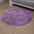 thumbnail image 1 of Home Weavers Classy Bathmat 100% Cotton Tufted Bath Rug, Extra Soft and Absorbent Bath Rugs, Machine Washable bath rugs for Bathroom, 30" Round, Purple, 1 of 10