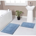 thumbnail image 1 of Home Weavers Classy Bathmat Collection 100% Cotton Non-Slip Bathroom Rug Set Machine Washable Bathroom Rug-17"x24", Bath Rug- 21"x34", Blue Color 2 Piece Bath Rug set, 1 of 5