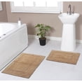 thumbnail image 1 of Home Weavers Classy Bathmat Collection 100% Cotton Bathroom Rug Set Machine Washable Bathroom Rug-17"x24", Bath Rug- 21"x34", 2 Piece Bath Rug set, Linen, 1 of 4