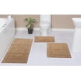 thumbnail image 1 of Home Weavers Classy Bathmat Collection 100% Cotton Bathroom Rug Set Machine Washable Bathroom Rug-17"x24", Bath Rug- 21"x34", Runner- 21"x54",3 Piece Bath Carpet set, Linen, 1 of 9