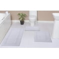 thumbnail image 1 of Home Weavers Classy Bathmat Collection 100% Cotton Non-Slip Bathroom Rug Set Machine Washable Bathroom Rug-17"x24", Bath Rug- 21"x34", Runner- 21"x54", White Color 3 Piece Bath Carpet set, 1 of 9