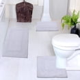 thumbnail image 1 of Home Weavers Classy Bathmat Collection Cotton Bathroom Rug Set Machine Washable Bathroom Rug-17"x24", Bath Rug- 21"x34", U Shaped Contour- 20"x20",3 Piece Bath Rug set, White, 1 of 9