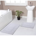 thumbnail image 1 of Home Weavers Classy Bathmat Collection 100% Cotton Bathroom Rug Set Machine Washable Bathroom Rug-17"x24", Bath Rug- 21"x34", 2 Piece Bath Rug set, White, 1 of 8