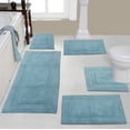 thumbnail image 1 of Home Weavers Classy Bathmat 100% Cotton Bathroom Rugs Set, Washable Rug, Extra Soft and Absorbent bath Rug, Kitchen Mat, Bath Mat Set, Bath Floor Mat Non Slip, 5 Piece Set with Contour, Aqua, 1 of 6