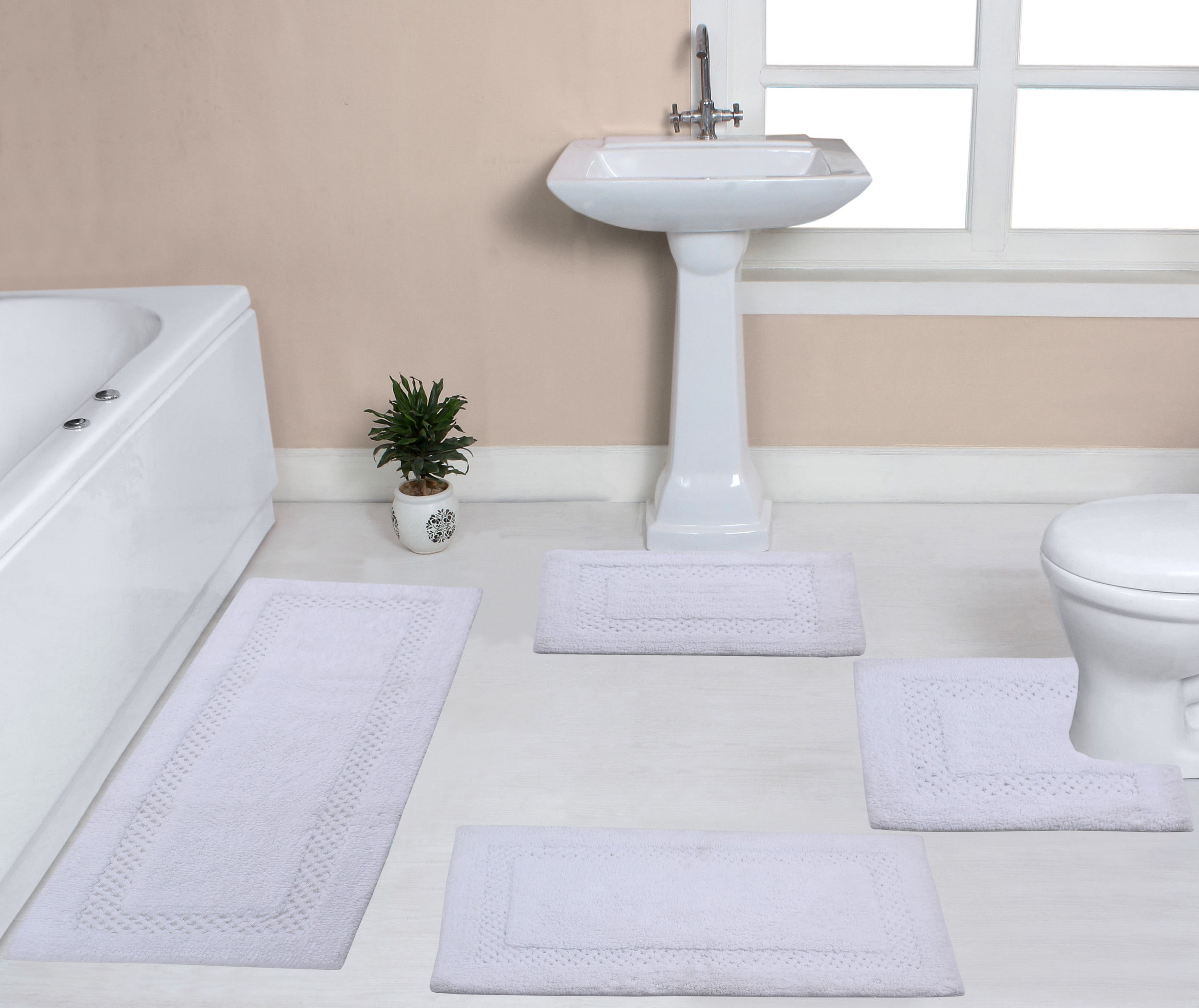 Home Weavers Classy Bathmat Collection 100% Cotton Non-Slip Bathroom ...