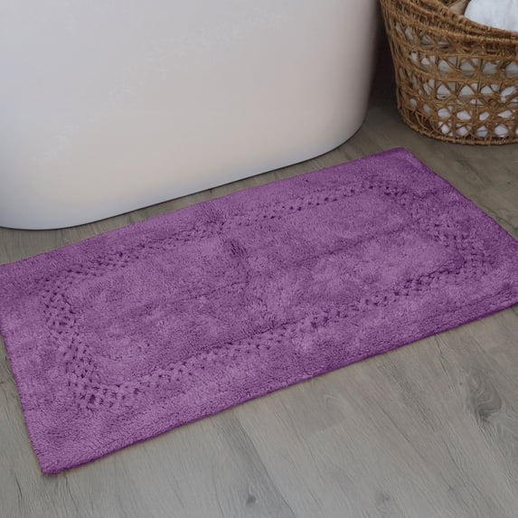 Home Weavers Classy Bathmat 100% Cotton Tufted Bath Rug, Extra Soft and Absorbent Bath Rugs, Machine Washable bath rugs for Bathroom, 21"x34" Rectangle, Purple