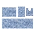 thumbnail image 1 of HOME WEAVERS Grandeur 4-Piece Microfiber Bath Rug Set, Non-Slip, Ultra-Absorbent, Quick-Dry, Machine Washable, Blue, 1 of 9