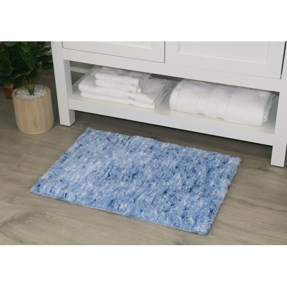 Bathroom Rugs, Extra Soft Absorbent Bath Rugs, Non-Slip, Quick Drying, Machine Washable, Plush Comfort for Bathroom Floor, Tub, Shower and Home Decor Accessories, 21x34, Blue