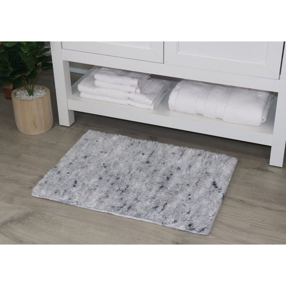 Bathroom Rugs, Extra Soft Absorbent Bath Rugs, Non-Slip, Quick Drying, Machine Washable, Plush Comfort for Bathroom Floor, Tub, Shower and Home Decor Accessories, 17x24, Gray