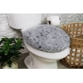 thumbnail image 1 of Soft Microfiber Bathroom Toilet Lid Cover, Machine Washable Seat Covers, 18x18, Stays in Place Rubber Backing, Fits Most Round, Elongated and Oblong Lids, Home Decor Accessories, Gray, 1 of 8