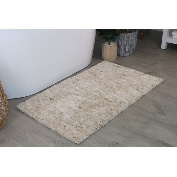 Bathroom Rugs, Extra Soft Absorbent Bath Rugs, Non-Slip, Quick Drying, Machine Washable, Plush Comfort for Bathroom Floor, Tub, Shower and Home Decor Accessories, 24x40, Ivory