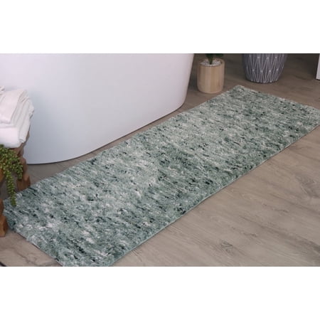Bathroom Runner Rugs, Extra Soft Absorbent Bath Rugs, Non-Slip, Quick Drying, Machine Washable, Plush Comfort for Bathroom Floor, Tub, Shower and Home Decor Accessories, 22x60, Green