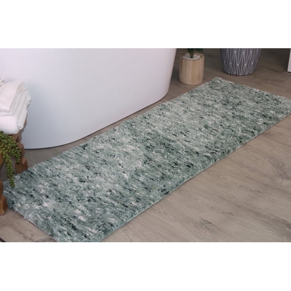 Bathroom Runner Rugs, Extra Soft Absorbent Bath Rugs, Non-Slip, Quick Drying, Machine Washable, Plush Comfort for Bathroom Floor, Tub, Shower and Home Decor Accessories, 22x60, Green