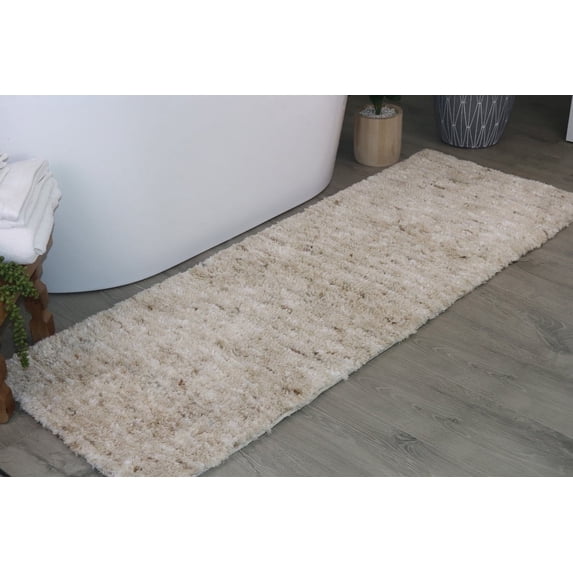 Bathroom Runner Rugs, Extra Soft Absorbent Bath Rugs, Non-Slip, Quick Drying, Machine Washable, Plush Comfort for Bathroom Floor, Tub, Shower and Home Decor Accessories, 22x60, Ivory