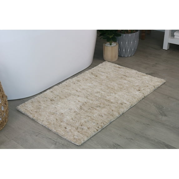 HOME WEAVERS INC Cloud Comfort 100% Microfiber Bathroom Rug 24"x40", Ivory