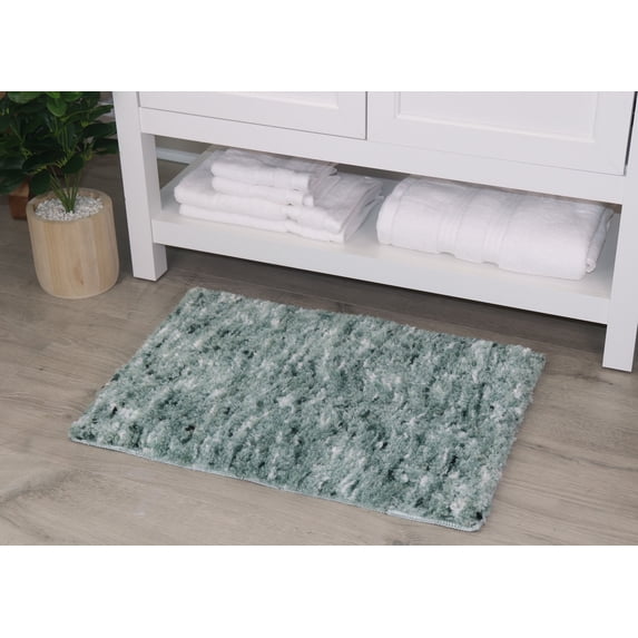 Bathroom Rugs, Extra Soft Absorbent Bath Rugs, Non-Slip, Quick Drying, Machine Washable, Plush Comfort for Bathroom Floor, Tub, Shower and Home Decor Accessories, 17x24, Green