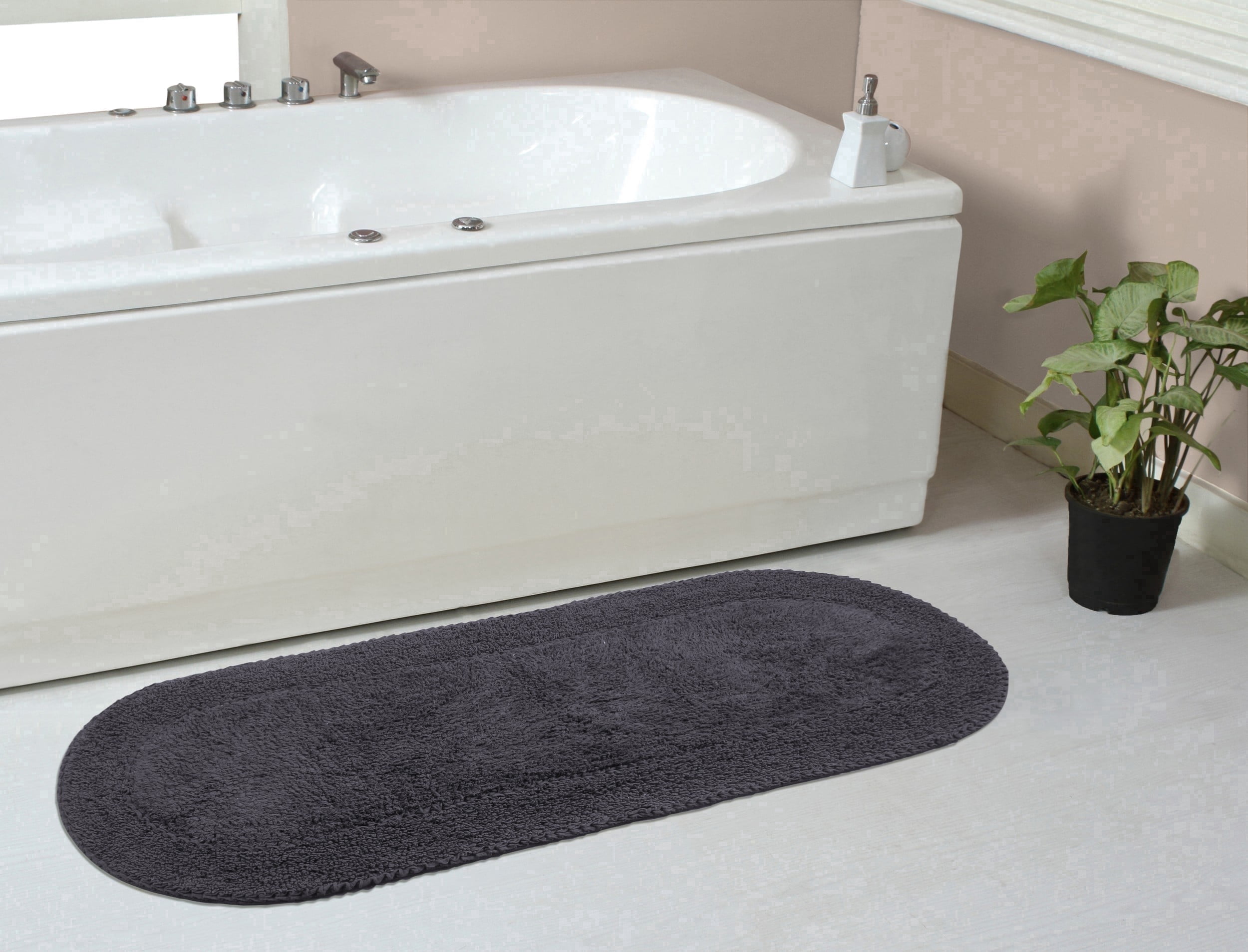 Home Weavers Double Ruffle Bathroom Rug 100% Cotton Bathroom Rugs Set ...