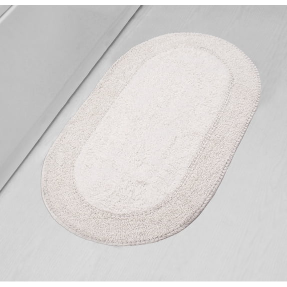 Home Weavers Double Ruffle Collection 100% Cotton Bathroom Rugs Set, Machine Washable, Extra Soft & Water Absorbent bath Rug, Kitchen Mat, Bath Rug, Bath Floor Mat Non Slip, 24"x40" Rectangle Ivory