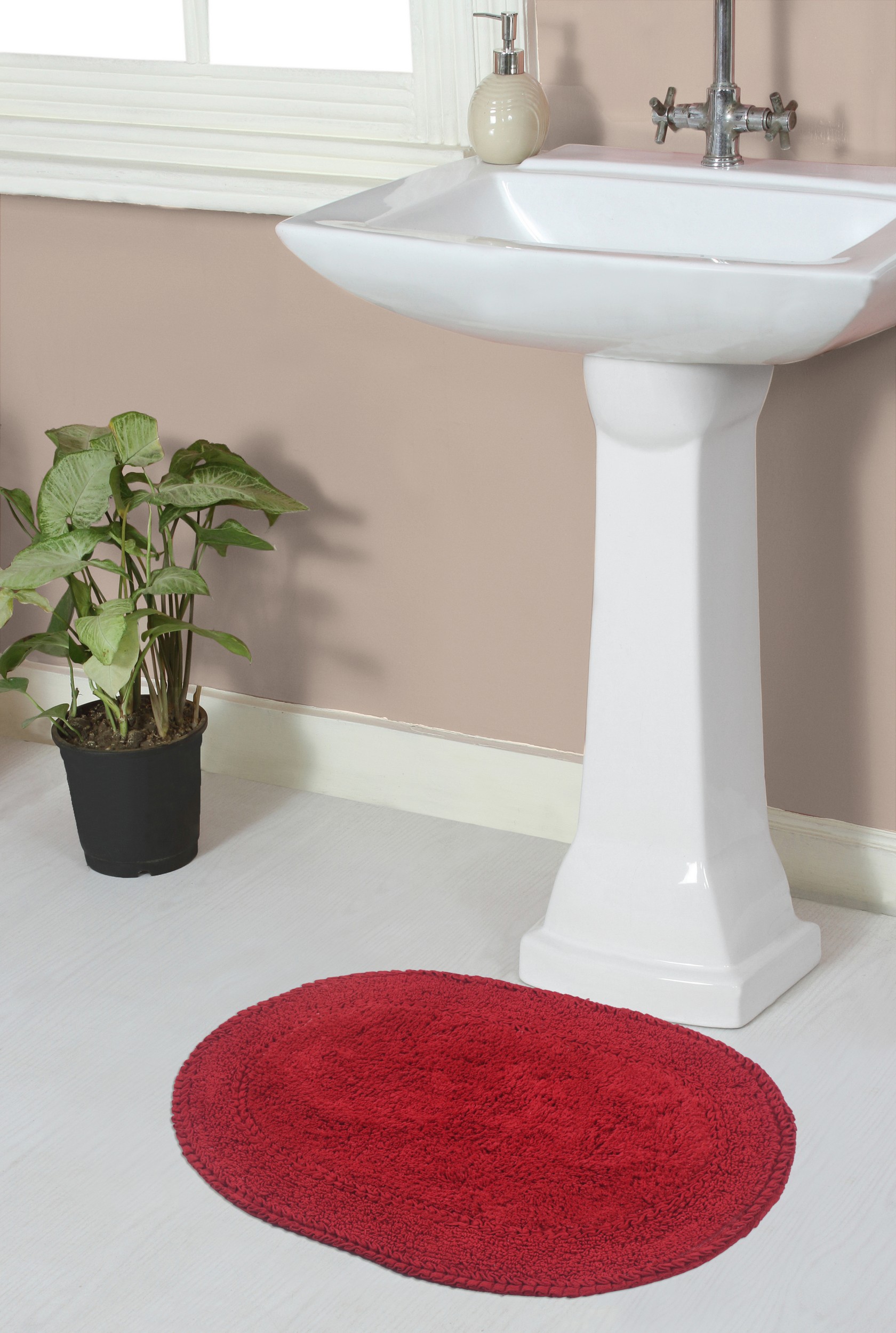 Home Weavers Double Ruffle Collection 100% Cotton Bathroom Rugs Set ...