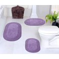 thumbnail image 1 of Home Weavers Double Ruffle Collection 100% Cotton Non-Slip Bathroom Rug Set Machine Washable Bathroom Rug-17"x24", Bath Rug- 21"x34", Bathroom Rug- 24"x40", Purple Color 3 Piece Bath Rug set, 1 of 9