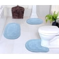 thumbnail image 1 of Home Weavers Double Ruffle Collection 100% Cotton Non-Slip Bathroom Rug Set Machine Washable Bathroom Rug-17"x24", Bath Rug- 21"x34", U Shaped Contour- 20"x20", Blue Color 3 Piece Bath Rug set, 1 of 9