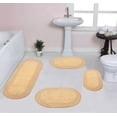 thumbnail image 1 of Home Weavers Double Ruffle Collection 100% Cotton Non-Slip Bathroom Rug Set Machine Washable Bathroom Rug, Bath Rug, Bathroom Rug, Runner, Yellow Color 4 Piece Bath Rug set, 1 of 9