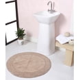 thumbnail image 1 of Home Weavers Double Ruffle Collection 100% Cotton Tufted Round Shape Bathroom Rug, Soft and Absorbent Bath Rugs, Non-Slip Bath Rug, Machine Wash Dry Bath Mats for Bathroom Floor- 28" Round, Linen, 1 of 9