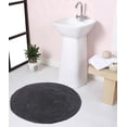 thumbnail image 1 of Home Weavers Double Ruffle Collection 100% Cotton Tufted Round Shape Bathroom Rug, Soft and Absorbent Bath Rugs, Non-Slip Bath Rug, Machine Wash Dry Bath Mats for Bathroom Floor- 28" Round, Gray, 1 of 9