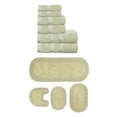 thumbnail image 1 of Home Weavers Double Ruffle Collection 100% Soft Cotton Super Absorbent 6 Pcs Towel Set & 4 Pc Bath Rug Combo, Machine Washable & Non Slip (Set of 10), Green, 1 of 4
