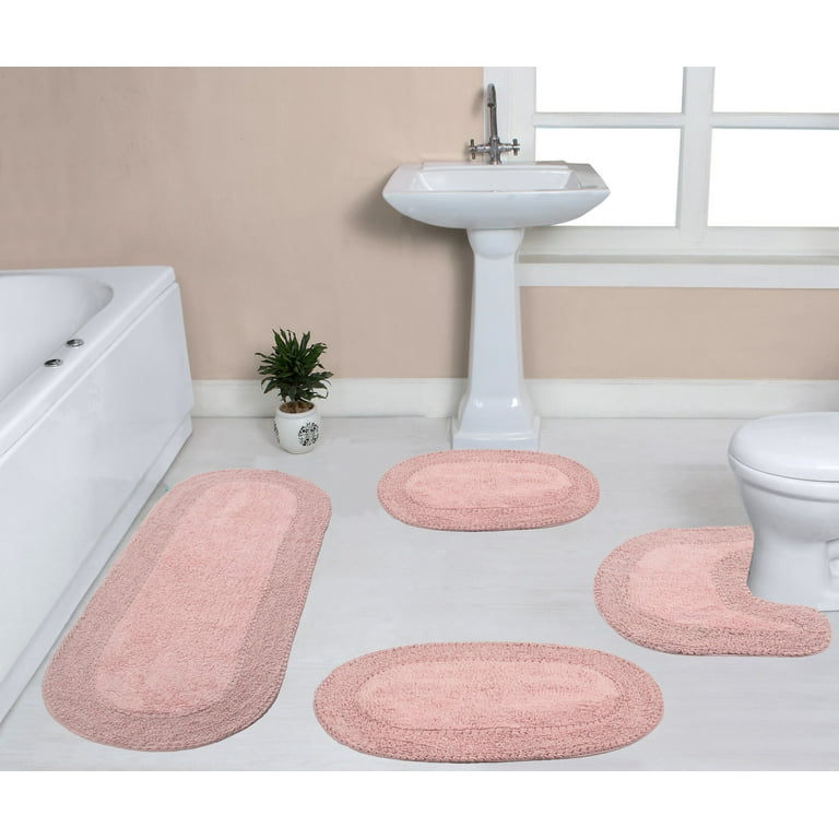 Home Weavers Inc Waterford Collection 20 in. x 20 in. Pink Cotton Contour Bath Rug