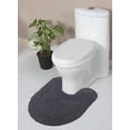 thumbnail image 1 of Home Weavers Double Ruffle Collection Toilet Rugs U Shaped Contour, Extra Thick Bathroom Rug, Non-Slip Contour Mat for Bathroom, 100% Cotton Soft & Absorbent, Machine Washable, 20"x20" Contour, Gray, 1 of 9