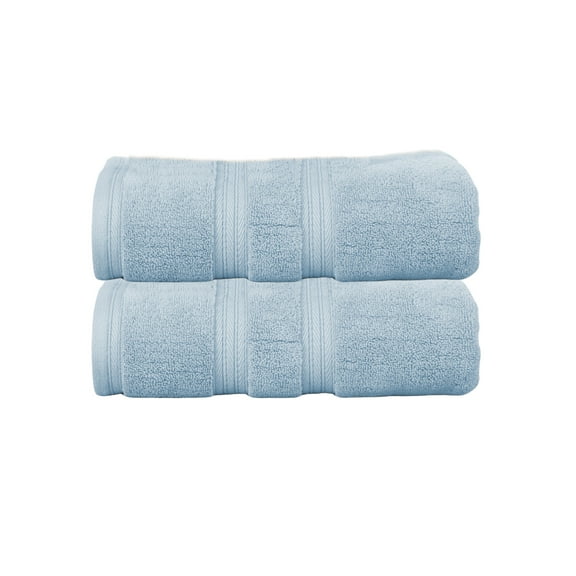 Home Weavers Elegance Essentials 550GSM 100% Cotton Zero Twist Super Absorbent Bath Towel (Set of 2) - 27"x54", Blue