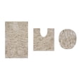 thumbnail image 1 of Home Weavers Essential 3-Piece Bathroom Rug Set, Plush Microfiber Bath Mat, U-Shaped Contour Rug and Toilet Lid Cover, Ultra Absorbent, Quick-Dry, Non-Slip Bathroom Mats, Machine Washable, Ivory, 1 of 9